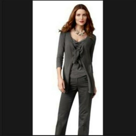 CAbi Sweaters - CAbi #706 Gray Open Front 3/4 Sleeve Cardigan